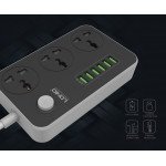 Wholesale Power Strip 6 USB Port and 3-Outlet Wall Charger Station Surge Protector 10A 2500W with 6.2ft Cord